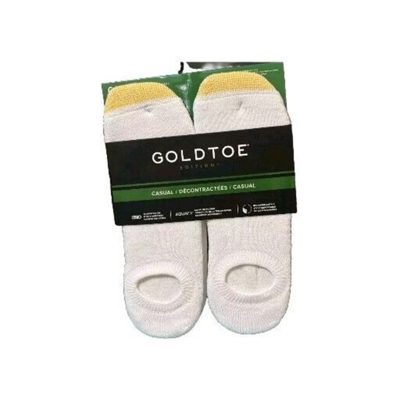 Gold Toe Mens Socks White 6-Pack Casual Moisture-Wicking No-Show NWT  Reinforced - Picture 1 of 3